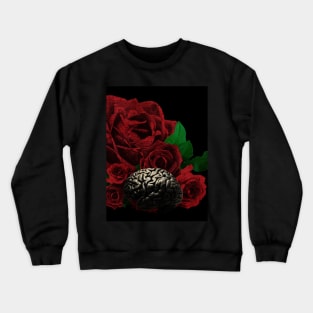 Human anatomy and roses: brain Crewneck Sweatshirt